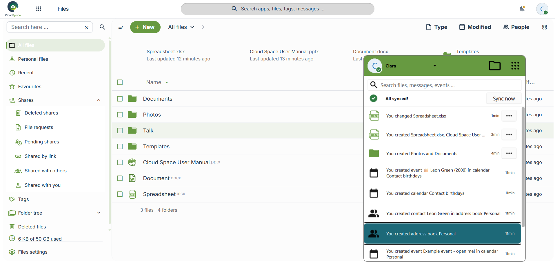 CloudSpace web access and online office